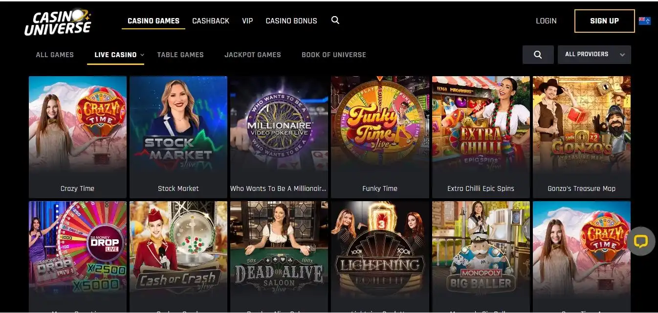 casino universe live