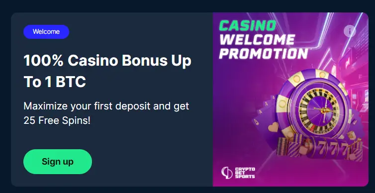 cryptobetsports casino welcome bonus