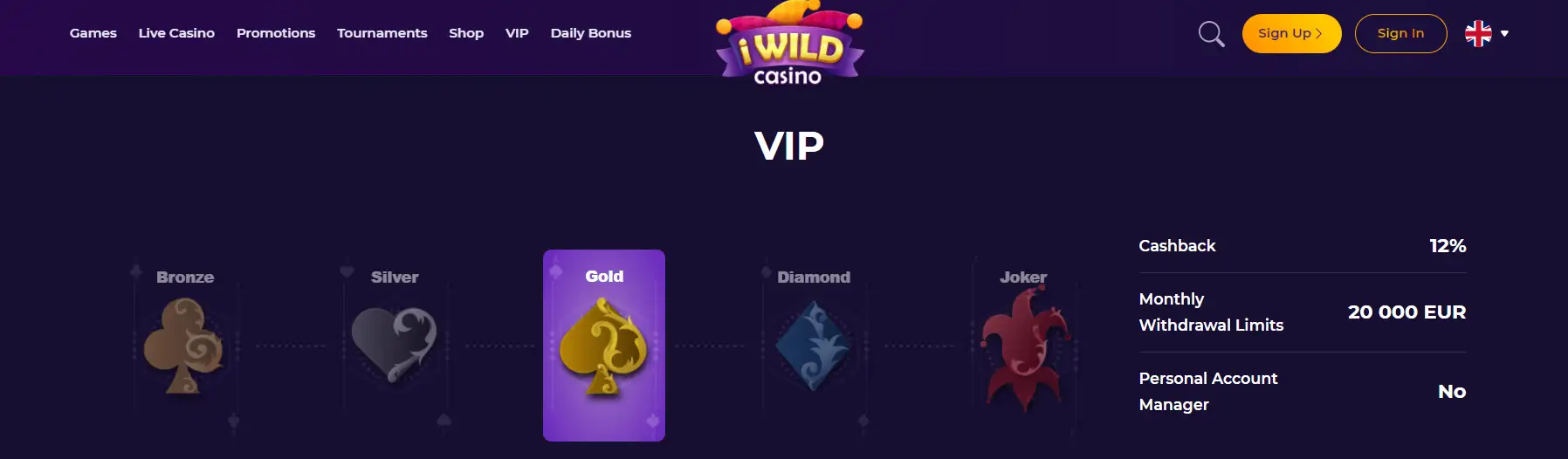 iwild casino vip