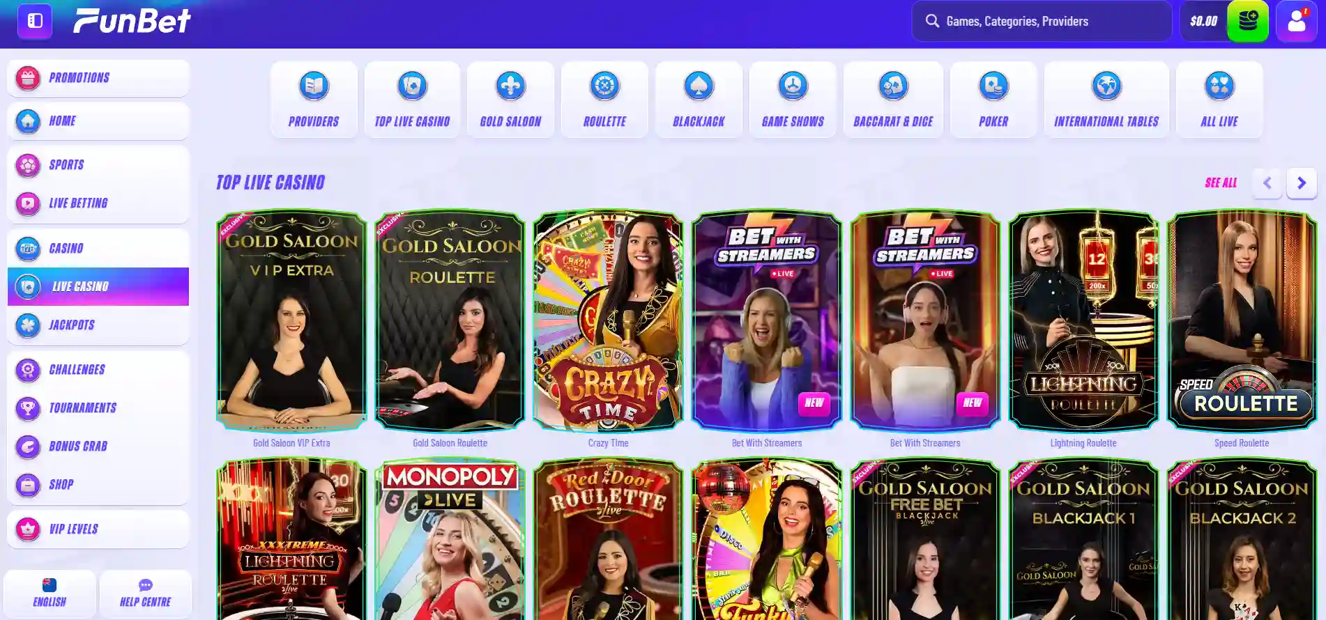 funbet live casino