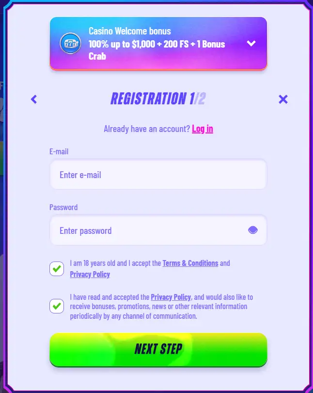 funbet registration form