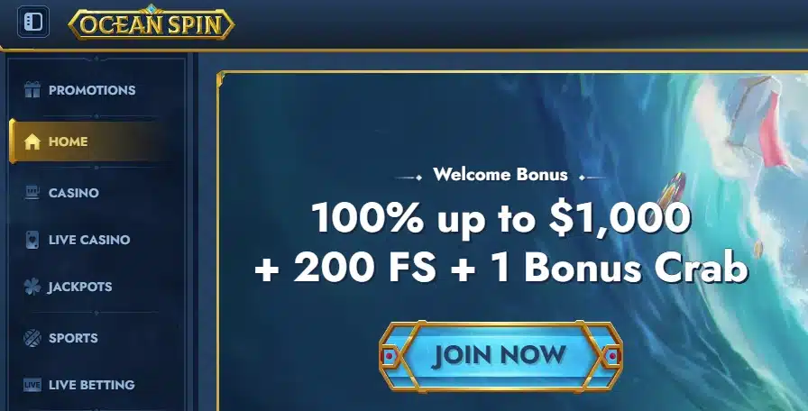 oceanspin casino bonus
