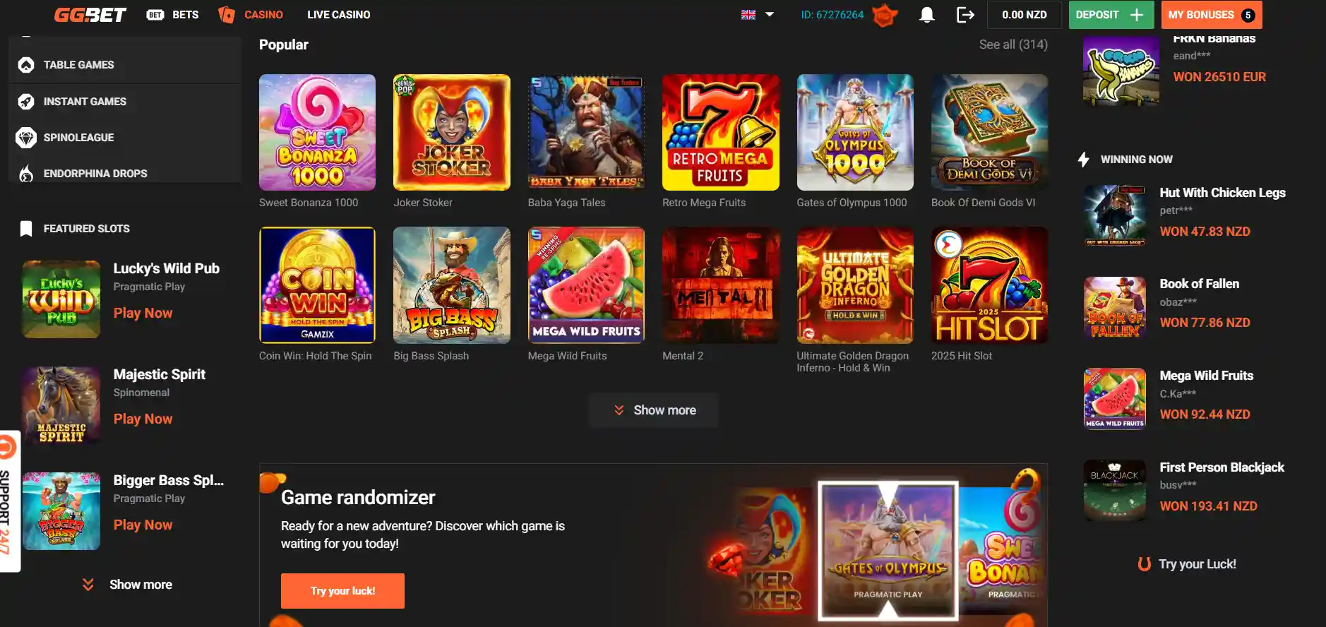 ggbet casino games
