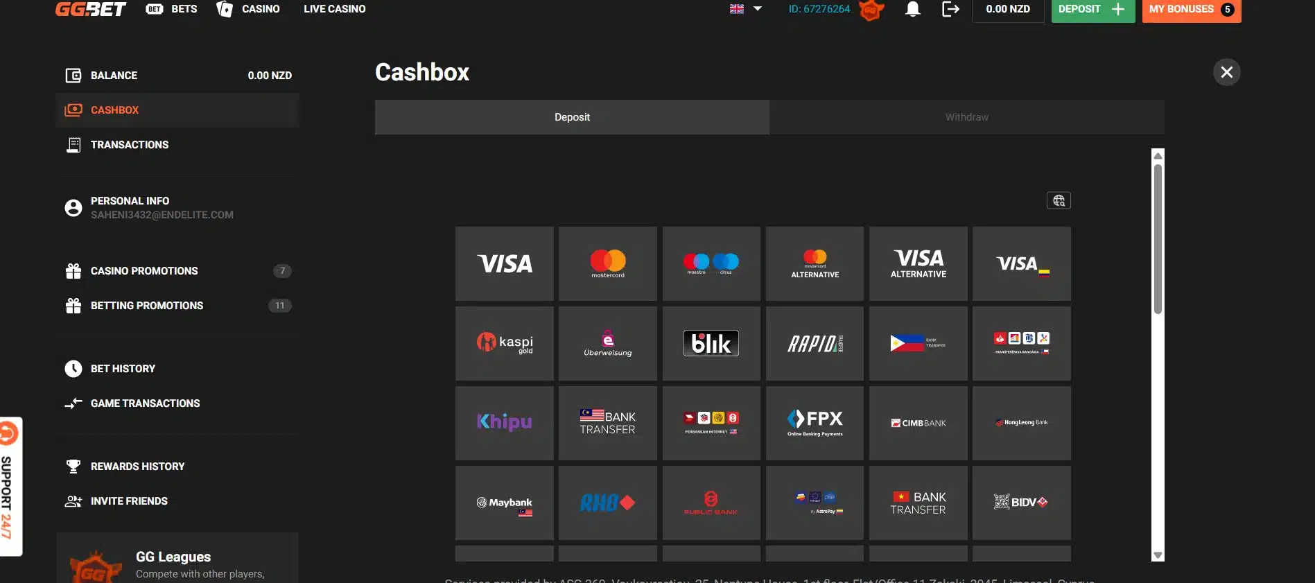 ggbet casino deposits