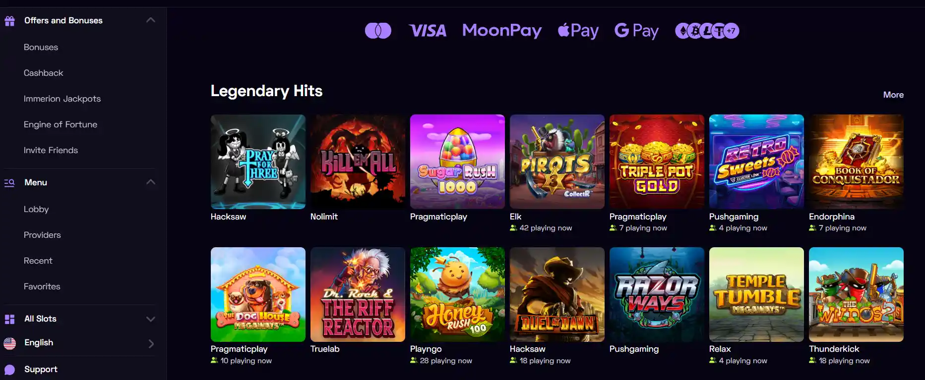 immerion casino games