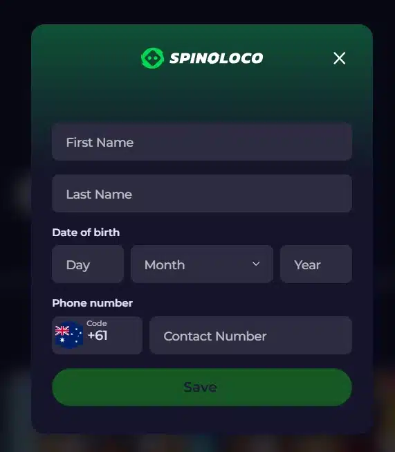 spinoloco registration form