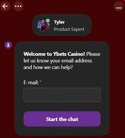 ybets casino support