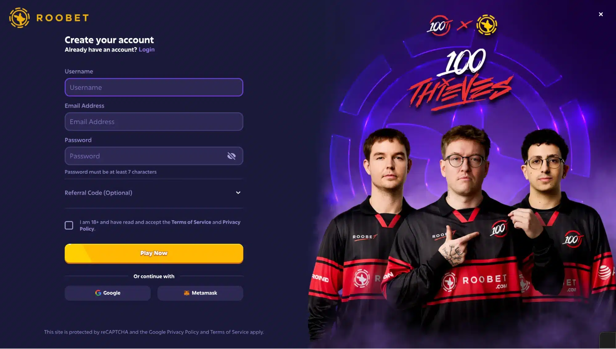roobet registration